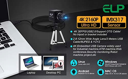 ELP Kamera 4K Ultra HD USB z Zoomem 5-50mm do Wideokonferencji — miniatura 8