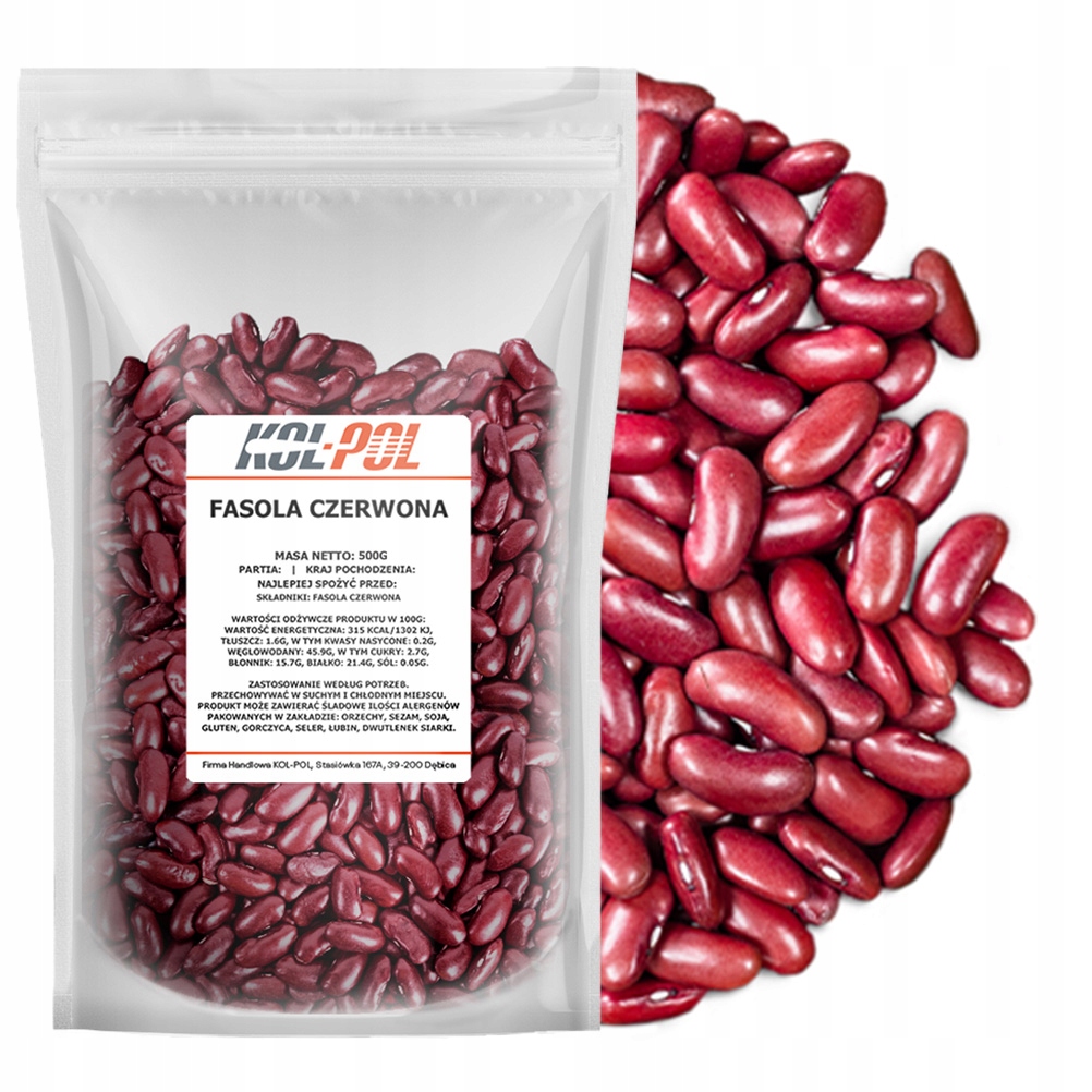 Levně 3x Červené Fazole 500g Fazole Red Kidney přírodní, vysoká kvalita Kol-Pol