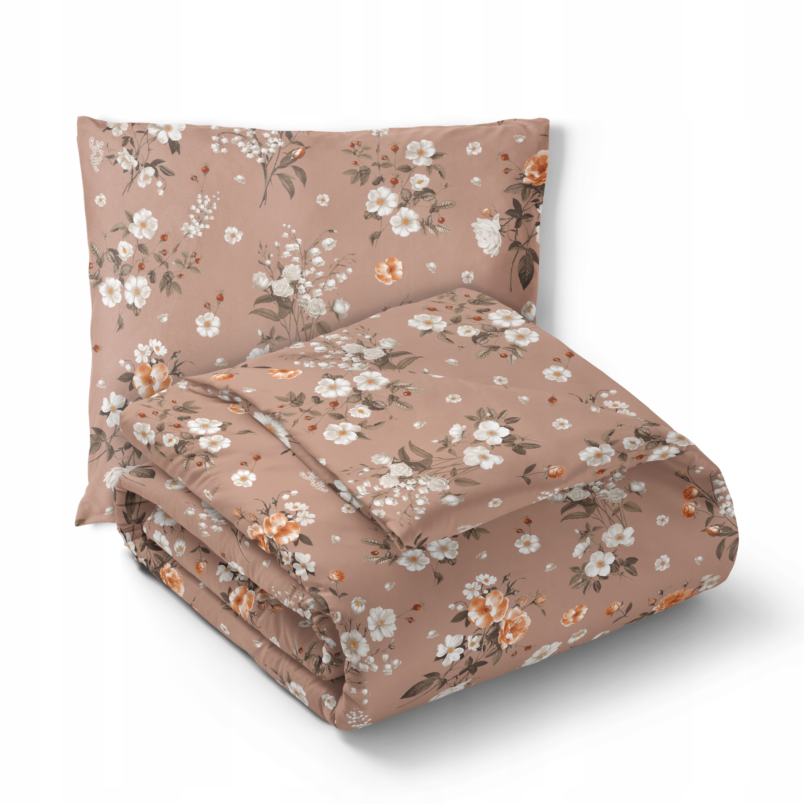 Hotelové Povlečení 140x200 cm Povlečení 70x80 Bavlna 100% konvalinky losos