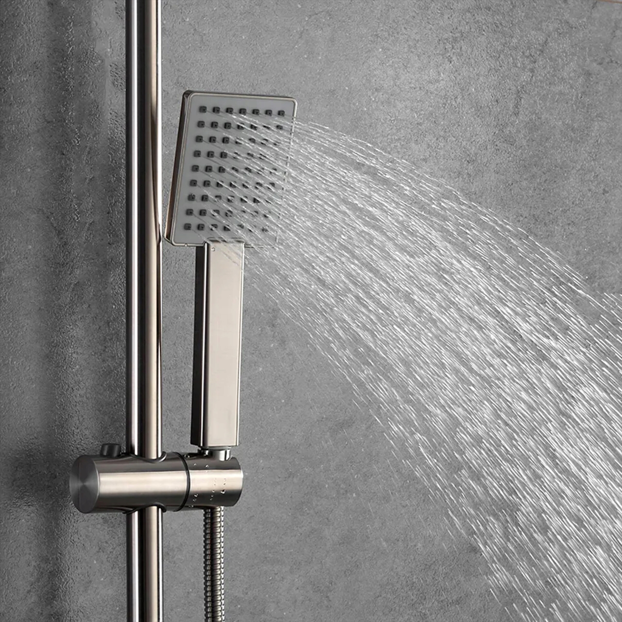 Zestaw prysznicowy natynkowy kwadratowy słuchawka prysznicowa Typ natynkowy
