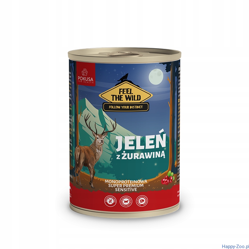 Pokusa Feel The Wild jeleń z żurawiną karma mokra 6x800 g