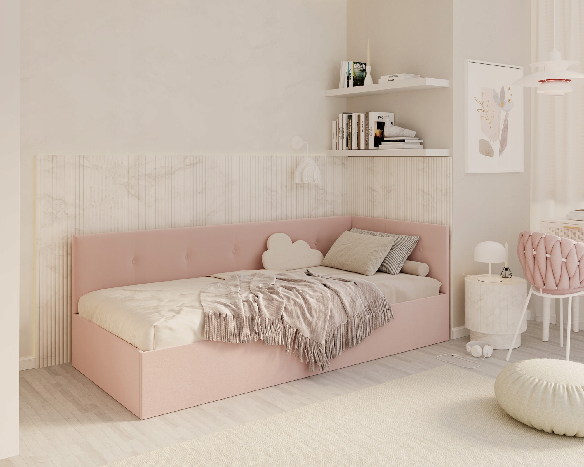 Čalouněná pro mládež s zvedacím roštem Eddy 2 120x200