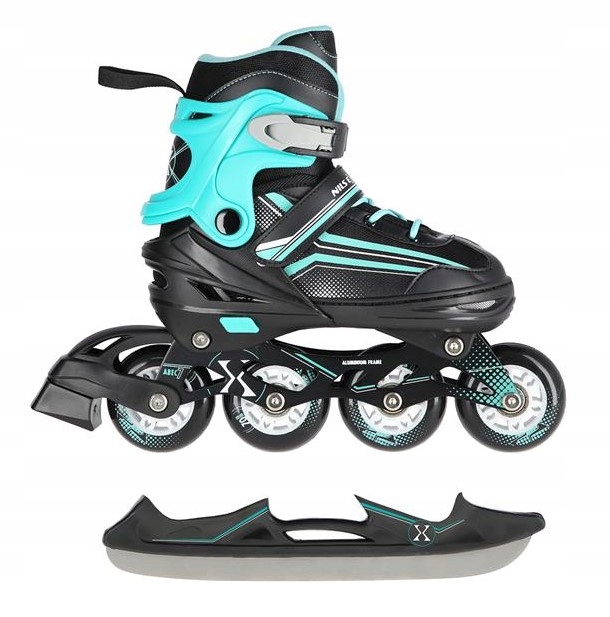 Łyżworolki 2w1 Nils NH18190 czarn niebie r.L 39-43