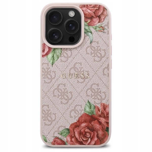 Pouzdro Guess pro iPhone 16 Pro Max, obal MagSafe Květiny Ženské pouzdro na zadní stranu