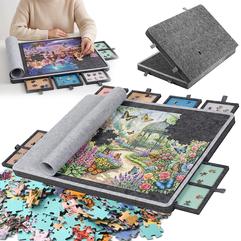 Tablica Do Układania Puzzli Podkładka Podstawa 6 Szuflady Składany 80*60CM