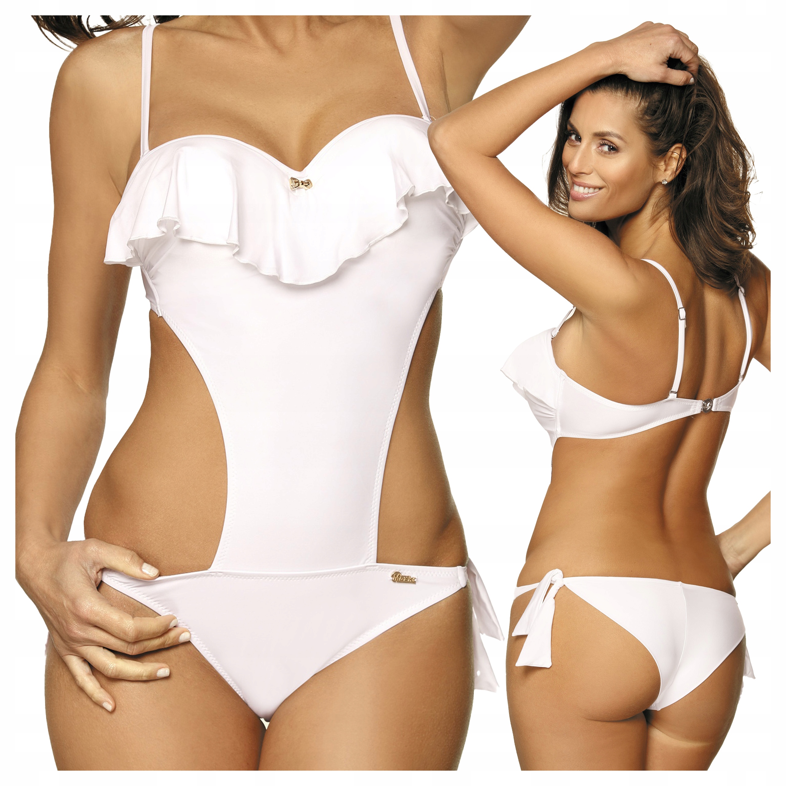 Jednodílný Plavky Smyslný Carmen M-468 XL Bílý