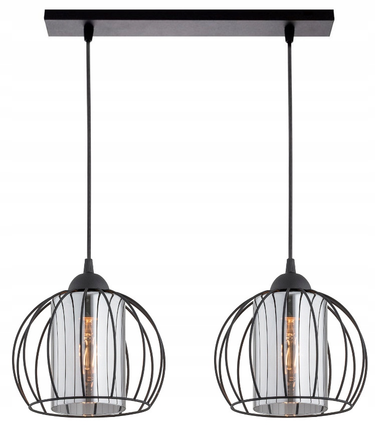 Lampa Wisząca Sufitowa Zwis Żyrandol Szklany Klosz Loft Led