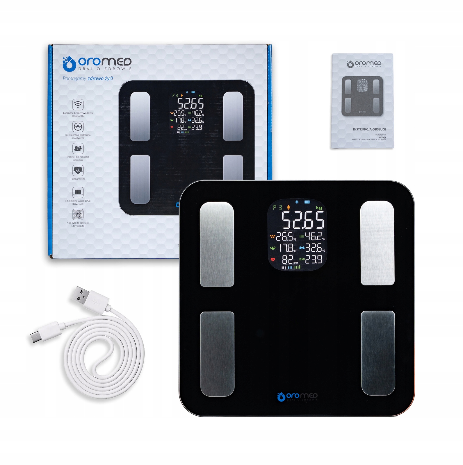 Koupelnová Váha Bluetooth Smart 22v1 180 Kg Analytická Inteligentní Usb