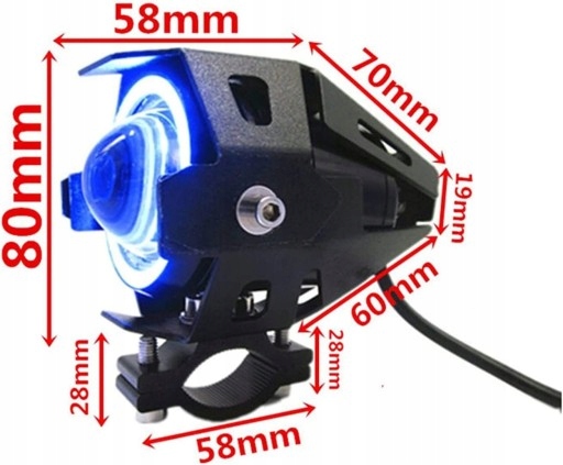 2*REFLEKTOR LAMPA LED RGB U7RING MOTOCYKL WŁĄCZNIK Producent bez marki