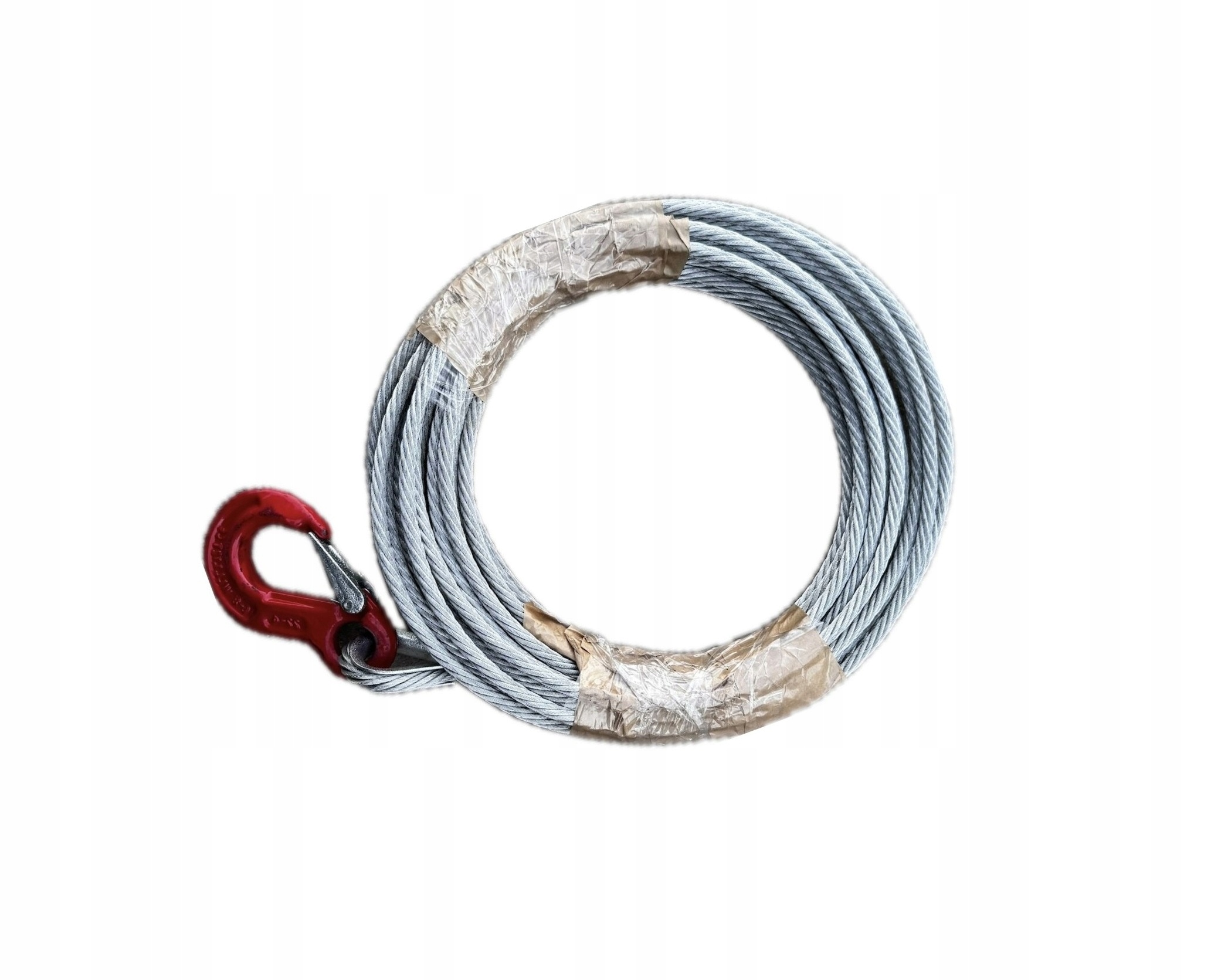 Ocelové lano 7 mm x 12,5 m pro přitahovačku odtahových vozů, automobilky, silniční asistenční vozy