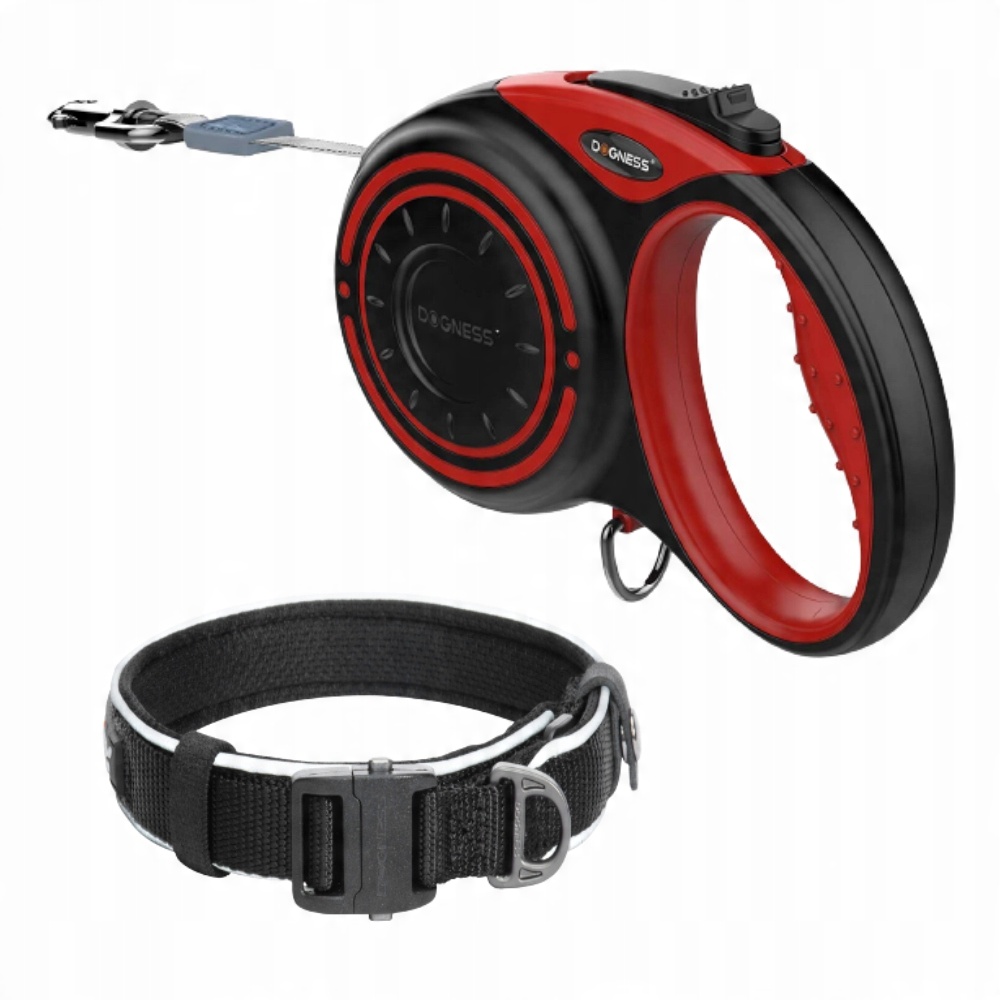 Levně Sada vodítko automatická páska 4 m (M) do 20 kg obojek (M) Dogness