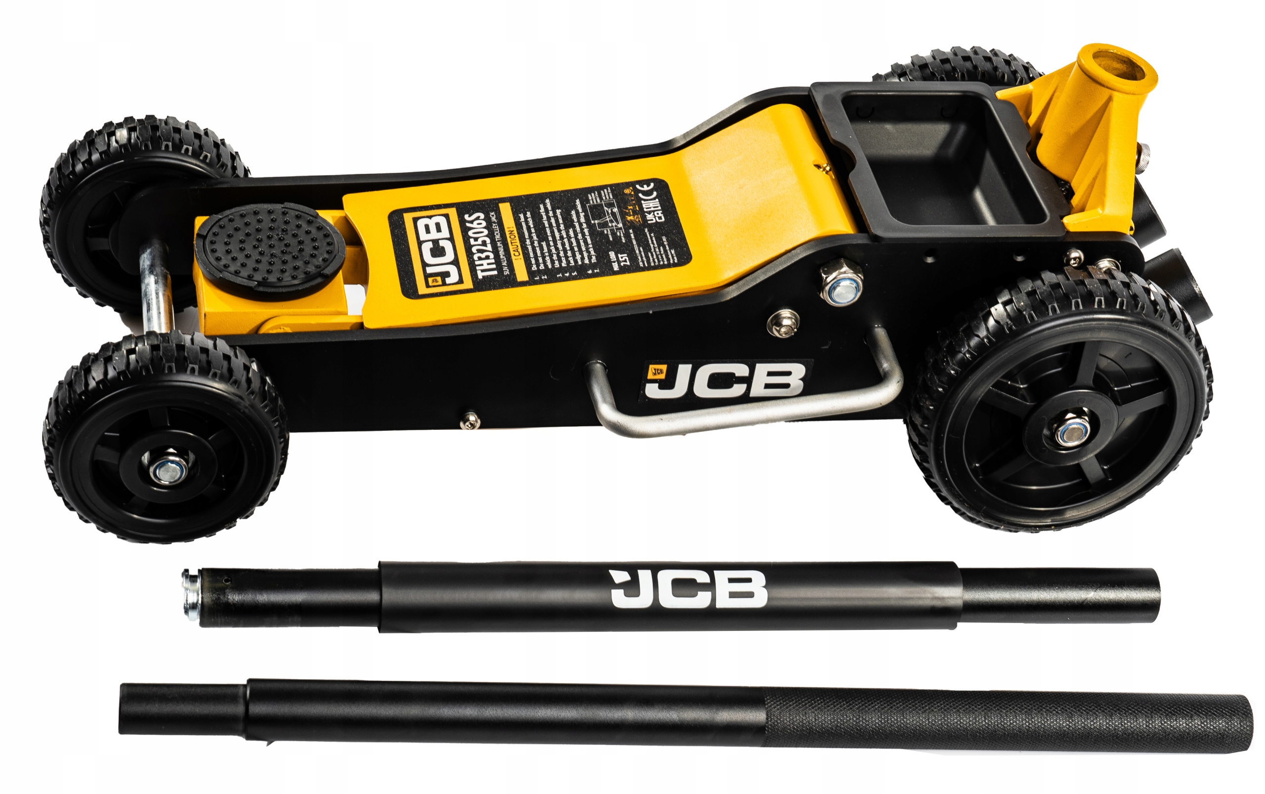 PODNOŚNIK SAMOCHODOWY ŻABA LEWAREK OFF-ROAD 2,5T 140-677MM DUŻE KOŁA JCB Marka JCB