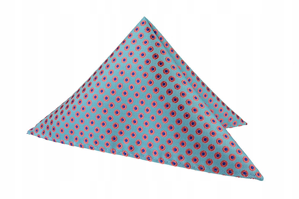 POSZETKA CHUSTKA MIĘTOWA W RÓŻOWO NIEBIESKIE KOŁA Marka Tissino