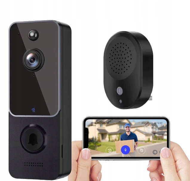 WIDEODOMOFON WIFI BEZPRZEWODOWY DZWONEK Z KAMERĄ TUYA SMART ZDALNY PODGLĄD