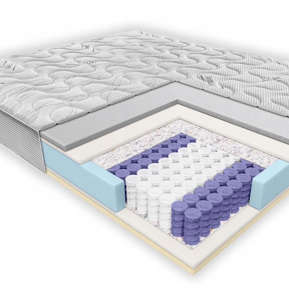 Matrace Janpol Enyo s pružinami 140x200 cm, taštičková, H3 tvrdá, stříbrná, péče