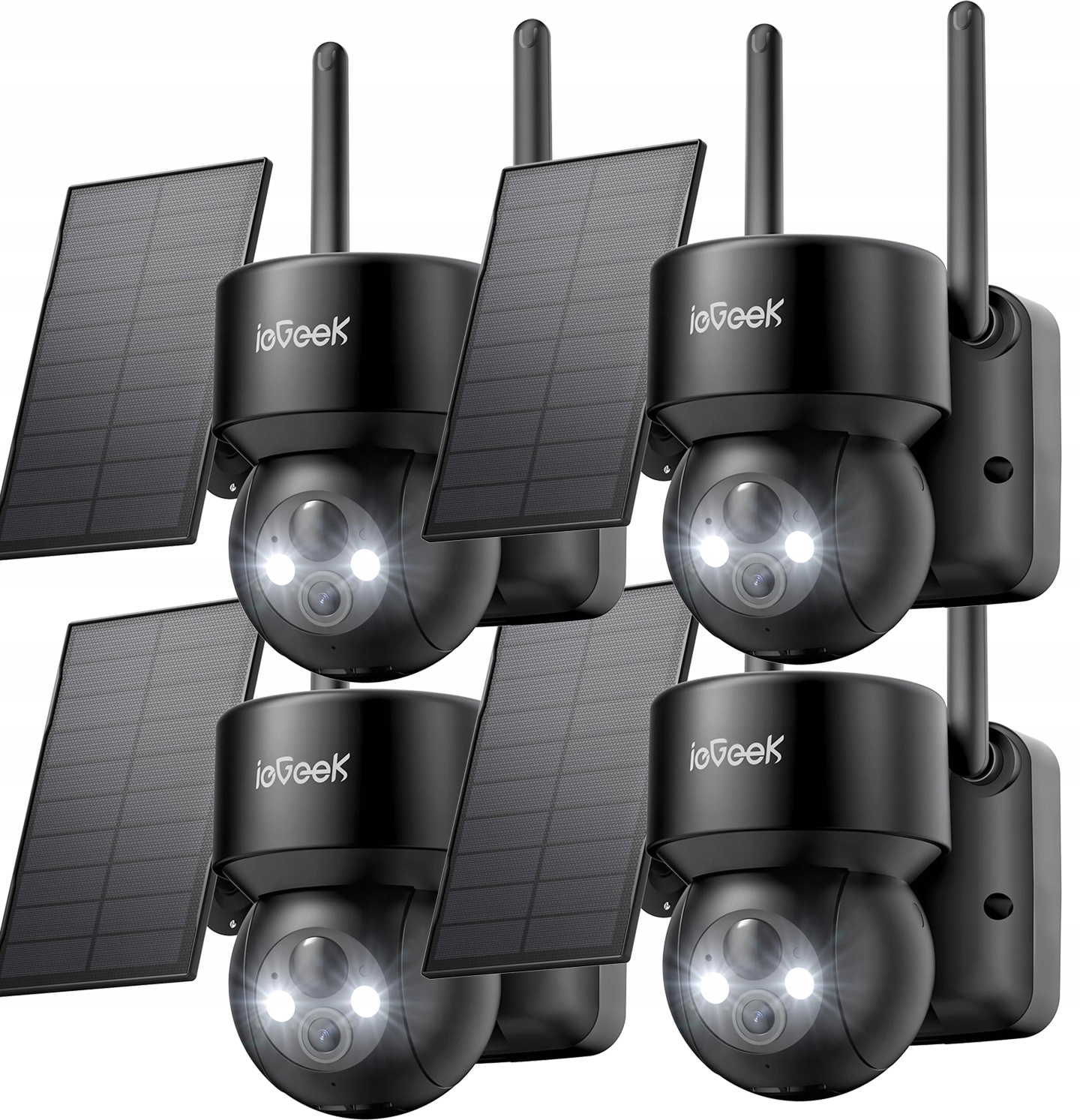 4X Solární Wifi Kamera 2K Smart Venkovní Otočná Ip Bezdrátová Šedá