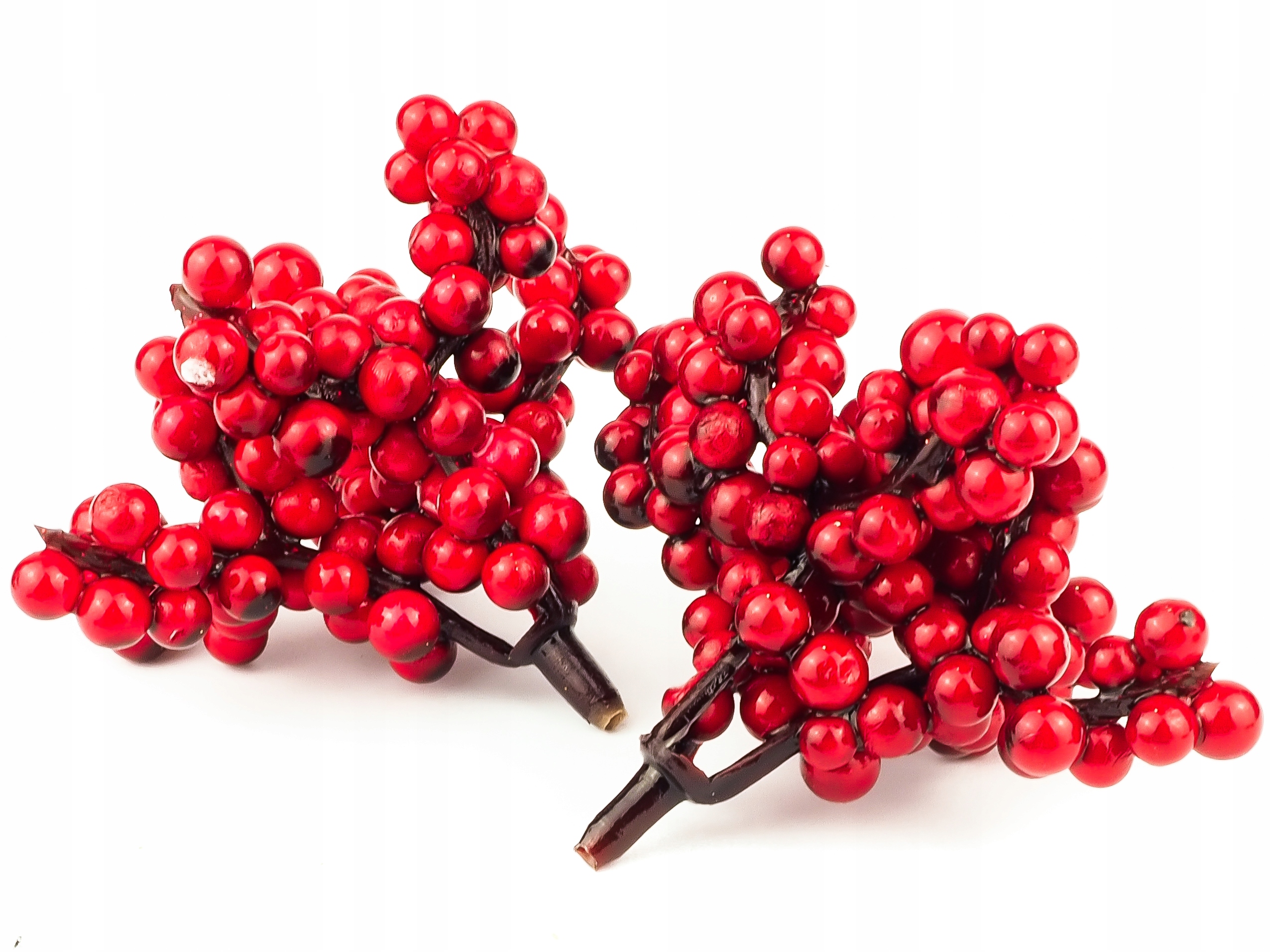 

2x Sztuczna Jarzębina Czerwona Gałązka Na Choinkę