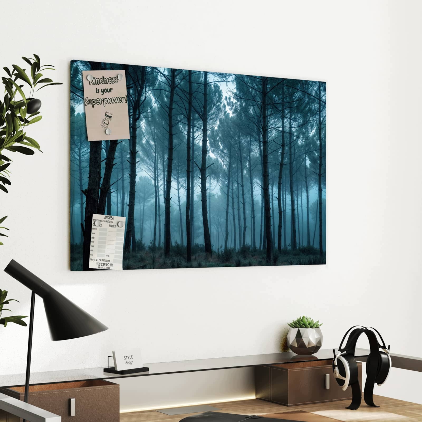 Magnetická tabule Mglisty Les 60 × 40 cm