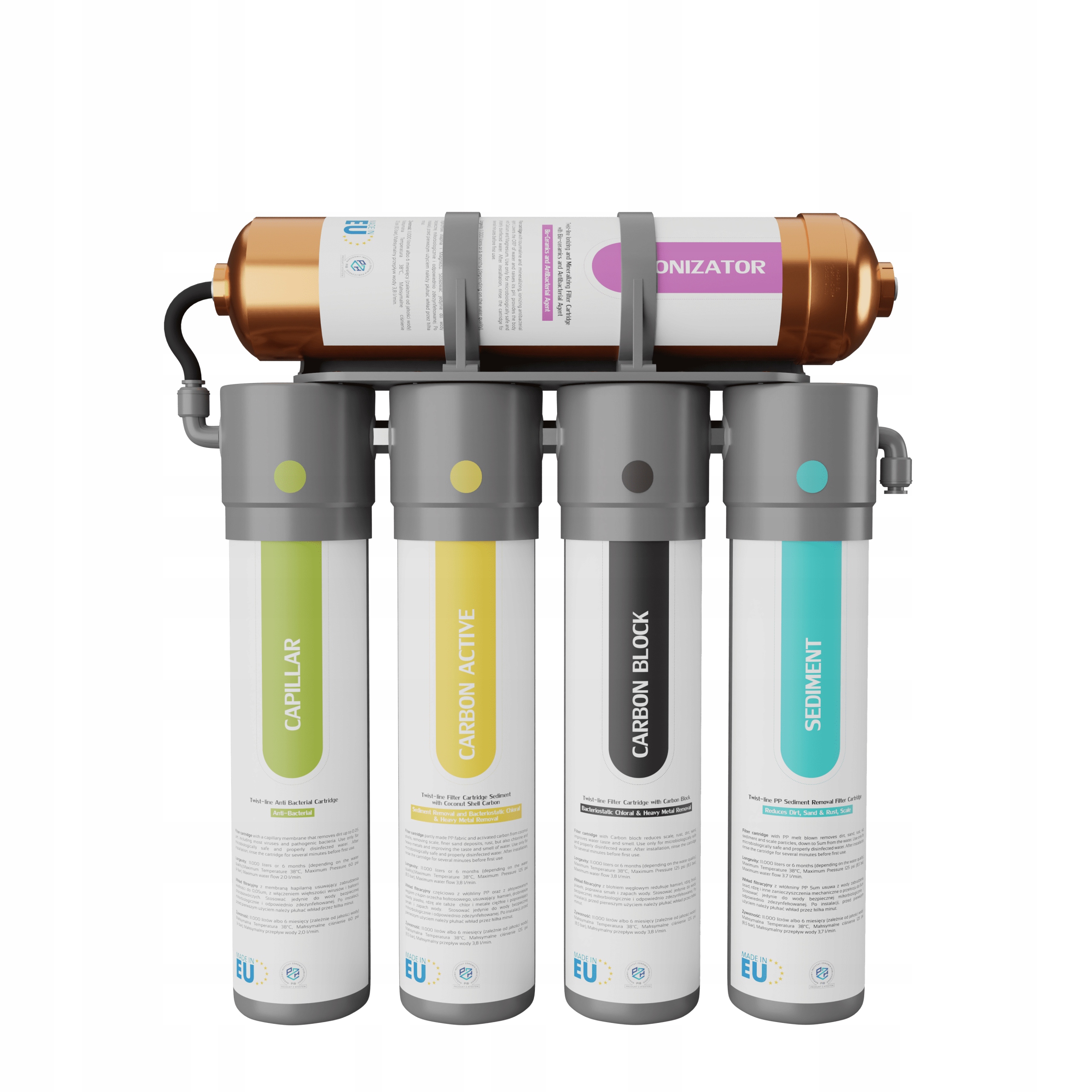 5-stopniowy system rewitalizacji wody, filtr AquaLife Alkalia Water Booster