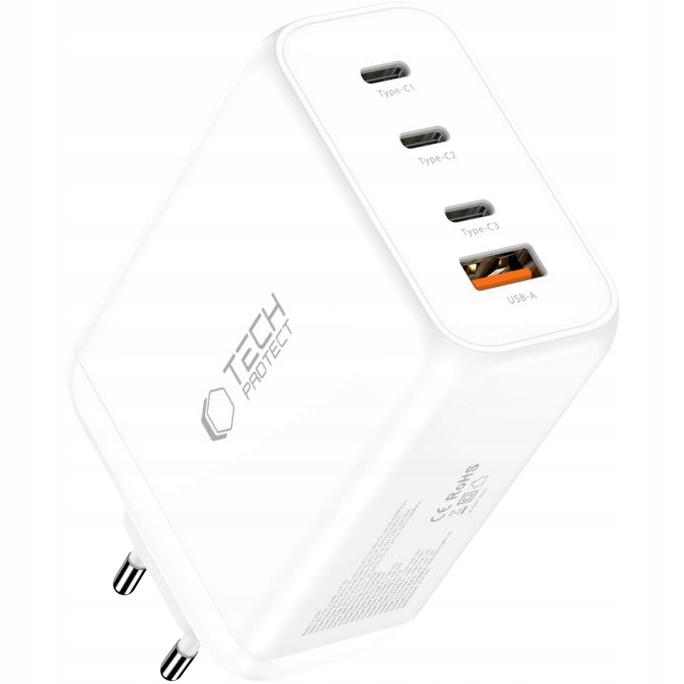 Ładowarka mocna do laptopa ścienna 3x Usb-c 240W Tech-Protect GaN Pd Qc 3.0