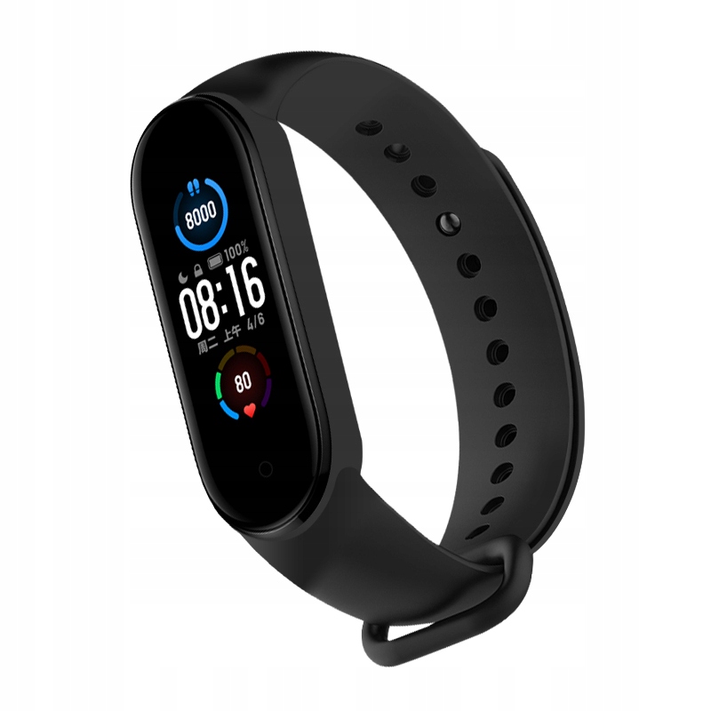 Opaska do Xiaomi Mi Band 3/4 Pasek Zamienny Silikonowy Czarny