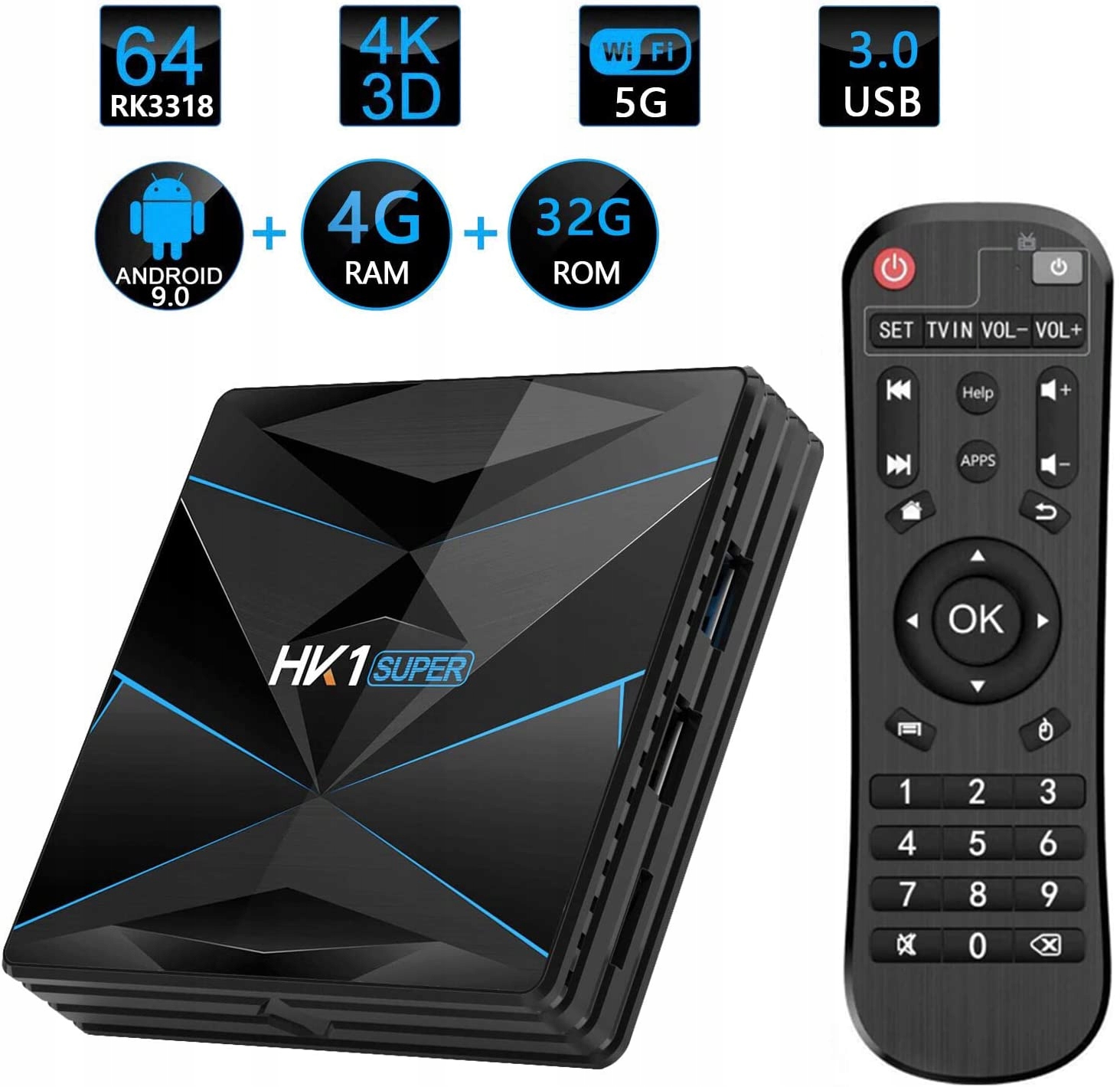 Android11.0TVBox Smart TVBox HK1 Super 4 GB 64 GB