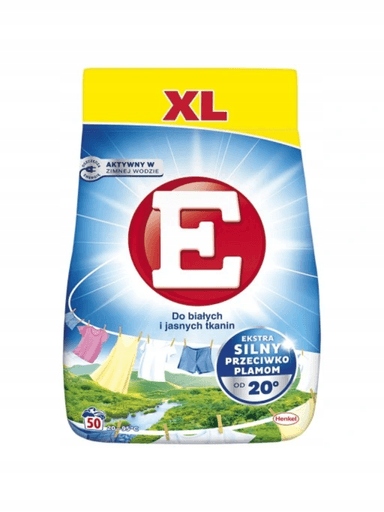 Levně 2X E Prášek na praní bílých a světlých tkanin 3 kg (50 praní)