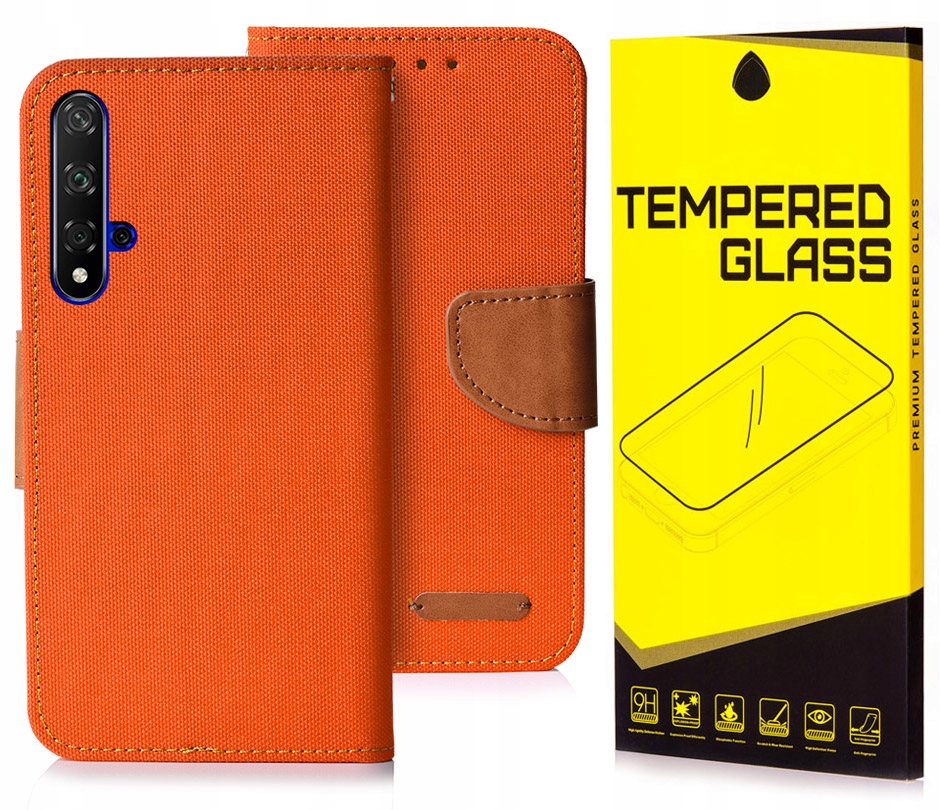 

Etui Portfel Canvas Do Huawei Nova 5T Szkło