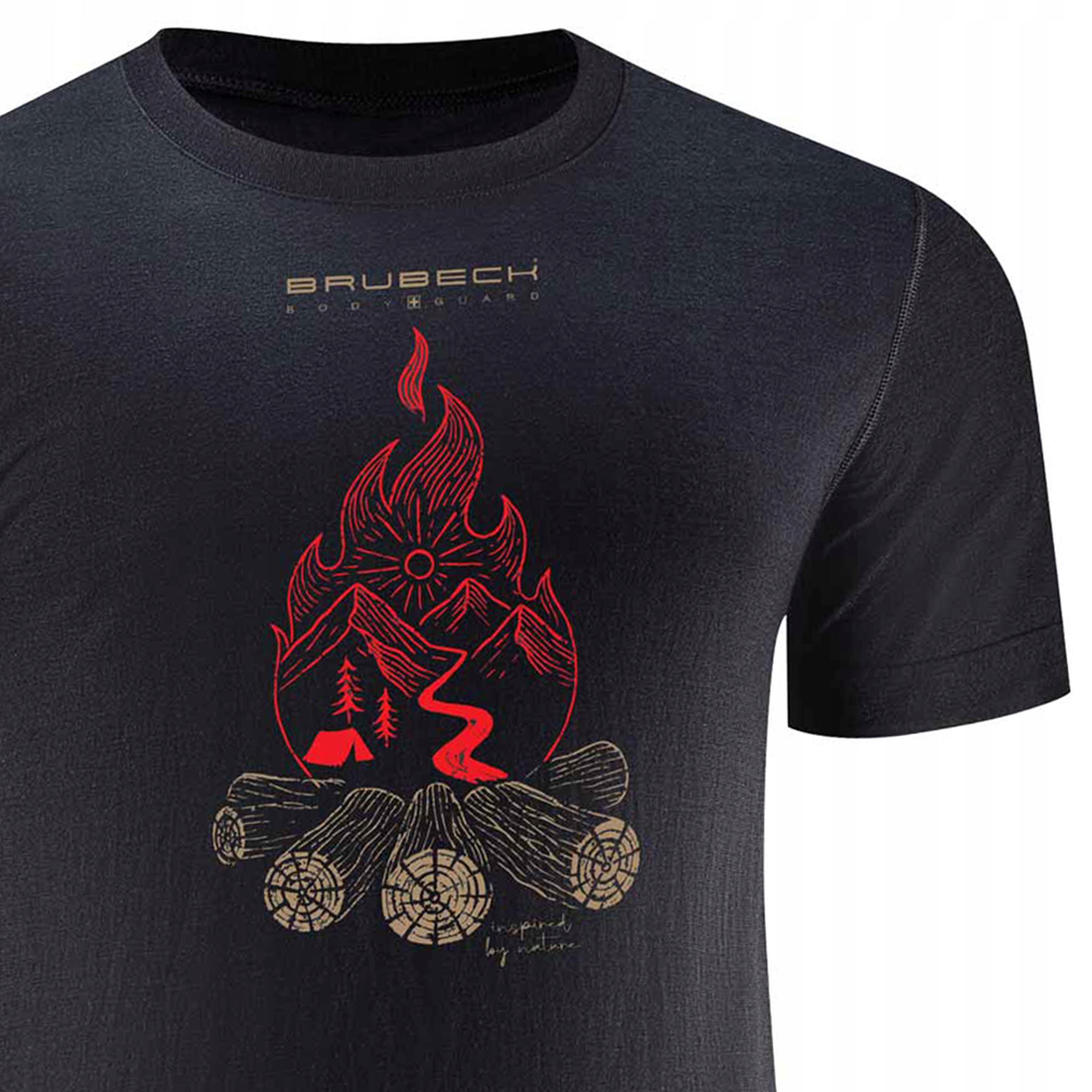 Termoaktywna męska koszulka T-shirt Brubeck Outdoor merino czarna roz XXL
