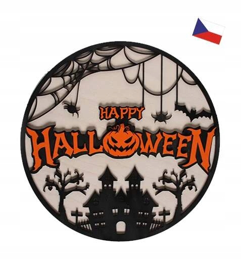 Jh WoodArt dřevěná cedule Happy Halloween 38 cm