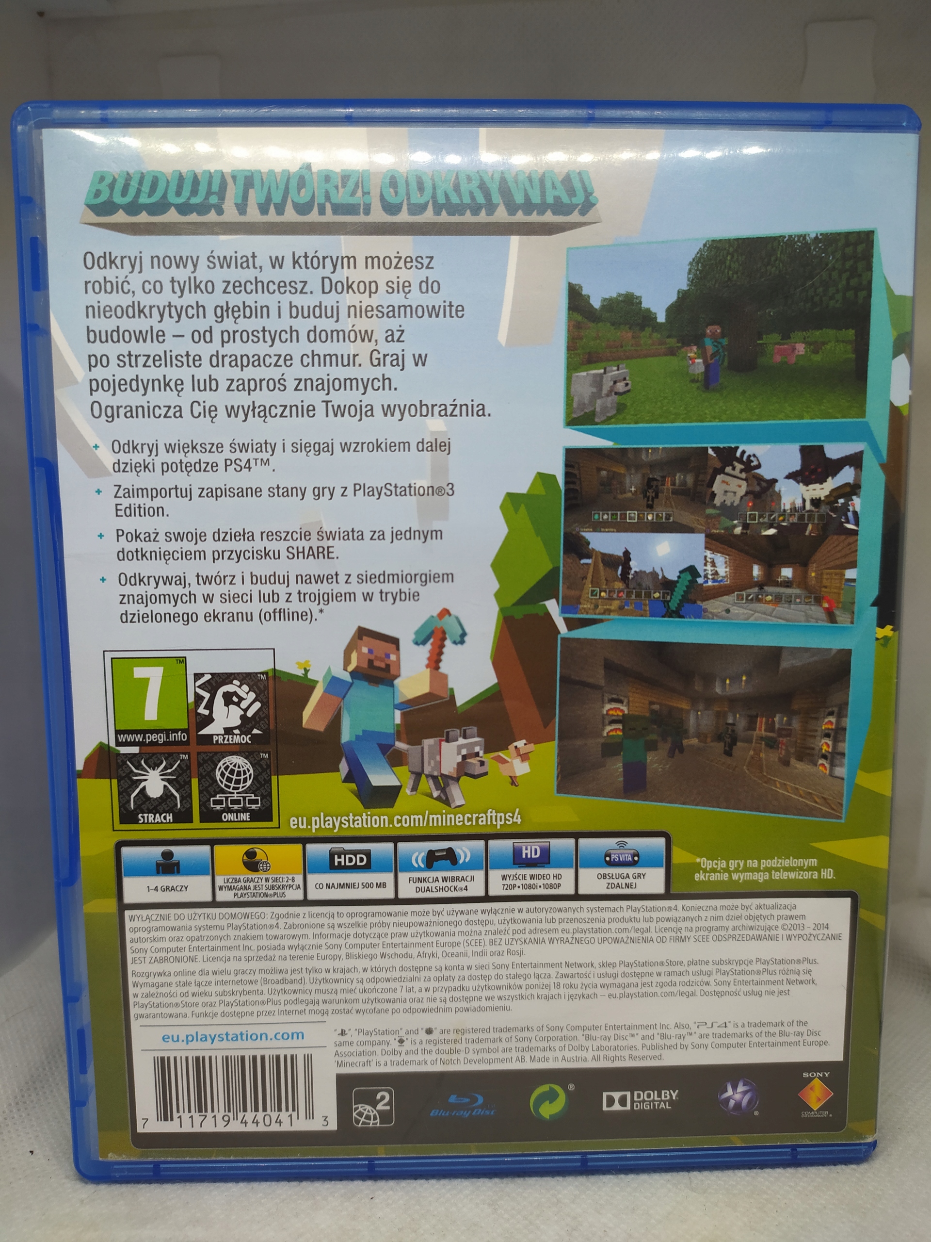 Minecraft PS4 Tematyka przygodowe