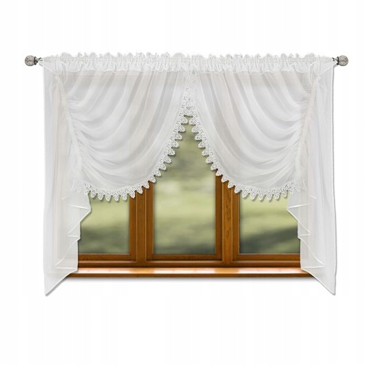 

Firana woalowa z gipiurą, 400x150 cm