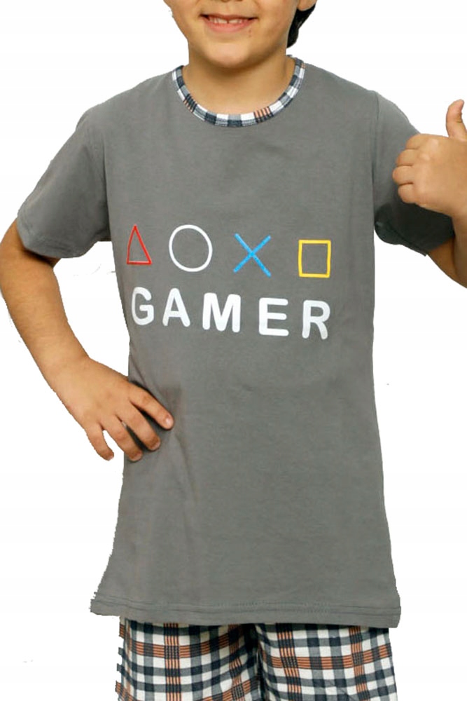 PIŻAMA DLA CHŁOPCA Z KRÓTKIM RĘKAWEM LATO DZIECIĘCA CHŁOPIĘCA ROZMIAR 158 EAN (GTIN) 8694704625793