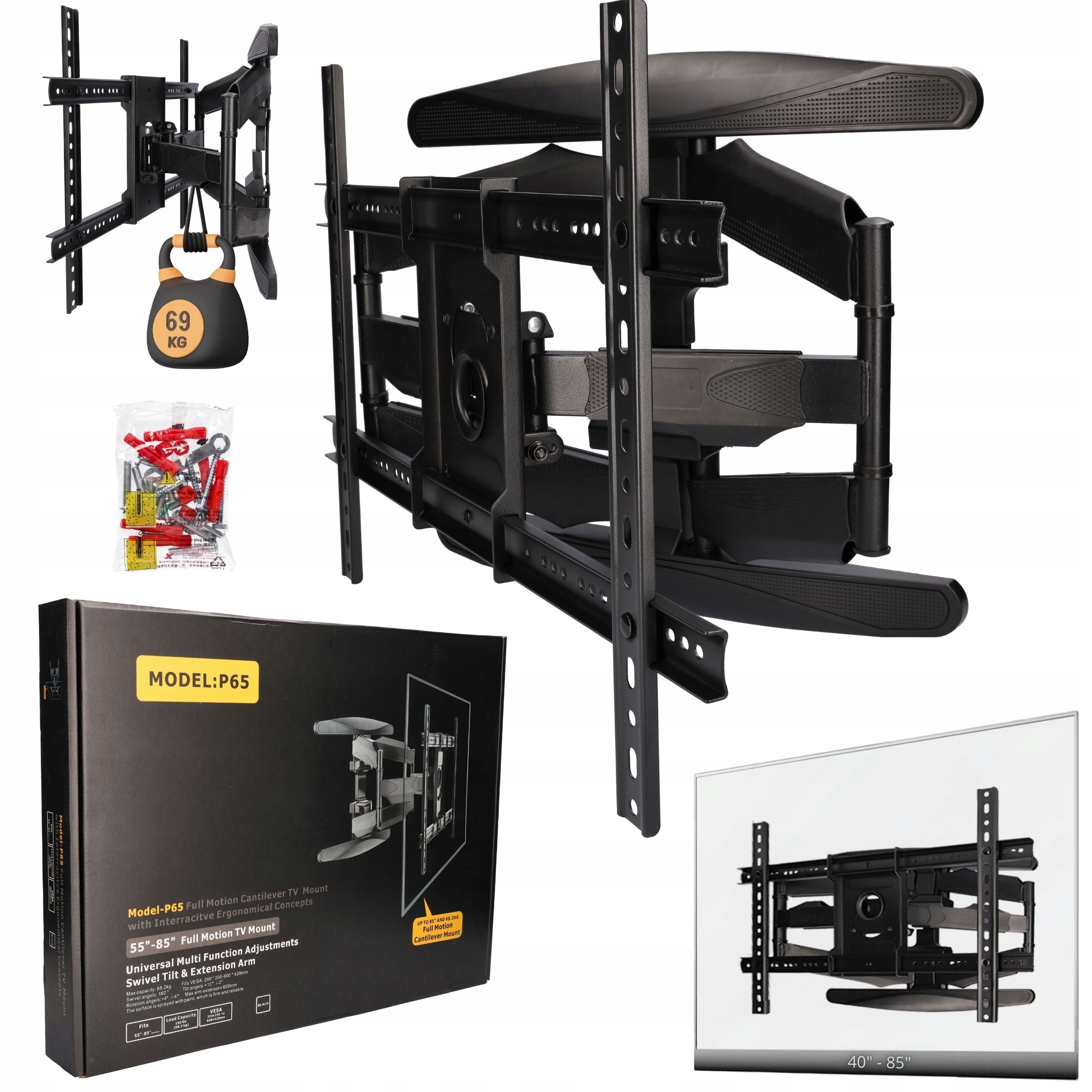 Držák pro televizor Robustní otočný věšák na Tv 40"-85" s regulací