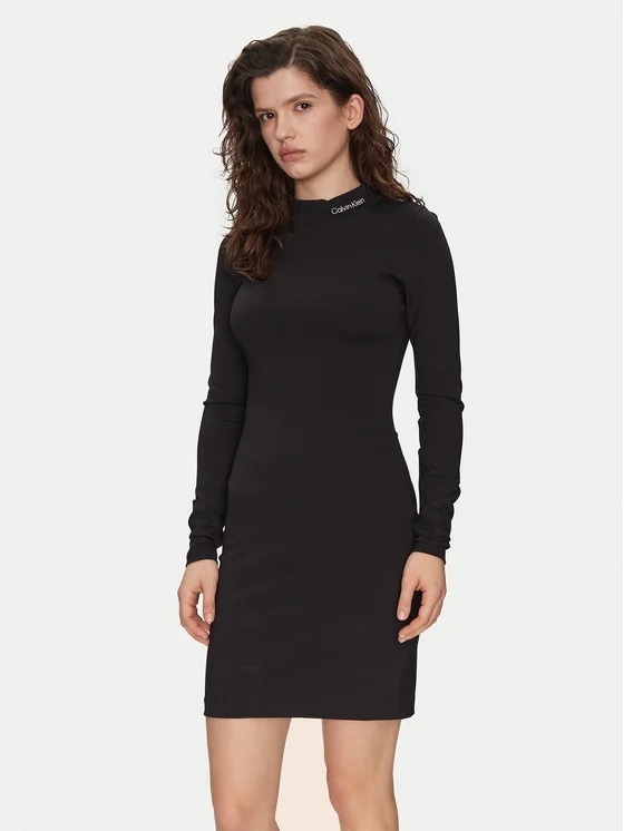 Calvin Klein Šaty S Logem A Dlouhým Rukávem, Velikost 2GA