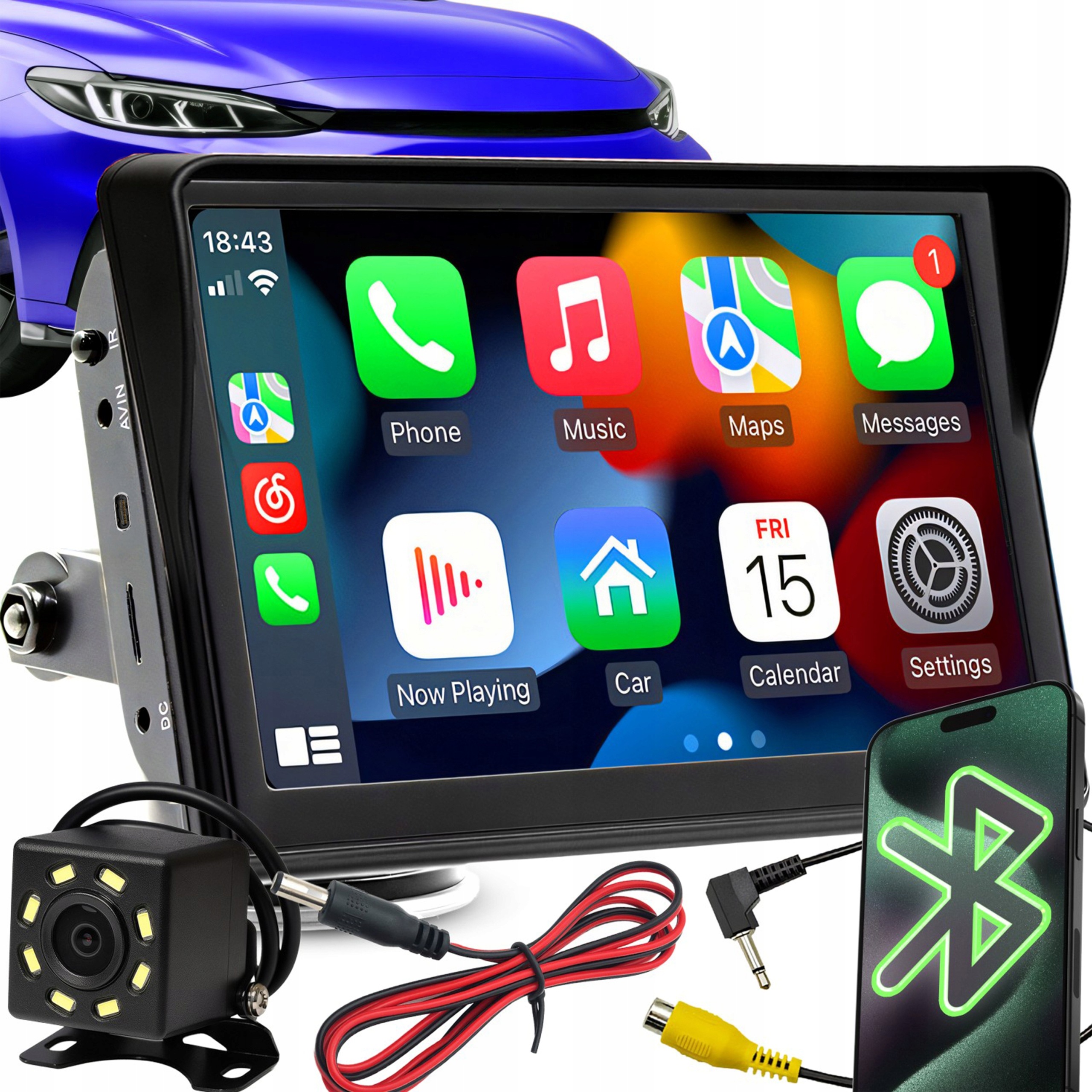 Autorádio 7 Palců Android Apple Carplay Multimediální Couvací Kamera