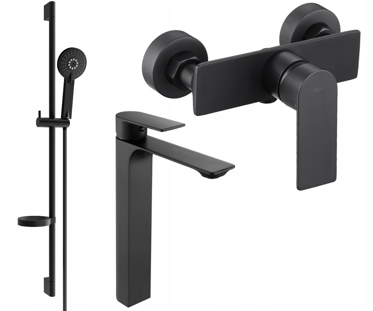Mexen Alexa DS40 Černá Sprchová Souprava s Mosaznými Bateriemi