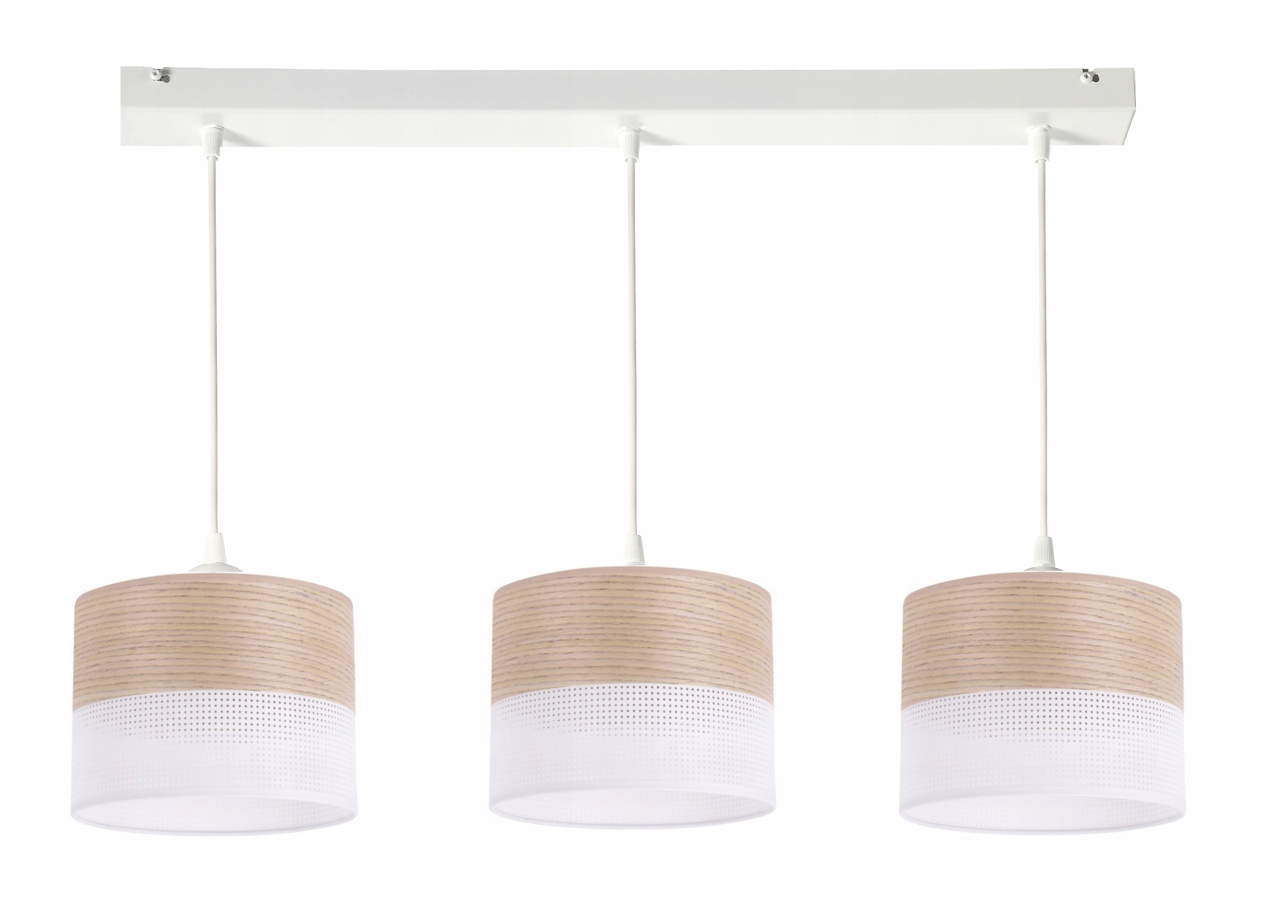 Závěsná lampa Stínidla Dýha Dub světlý Led E27 Edison
