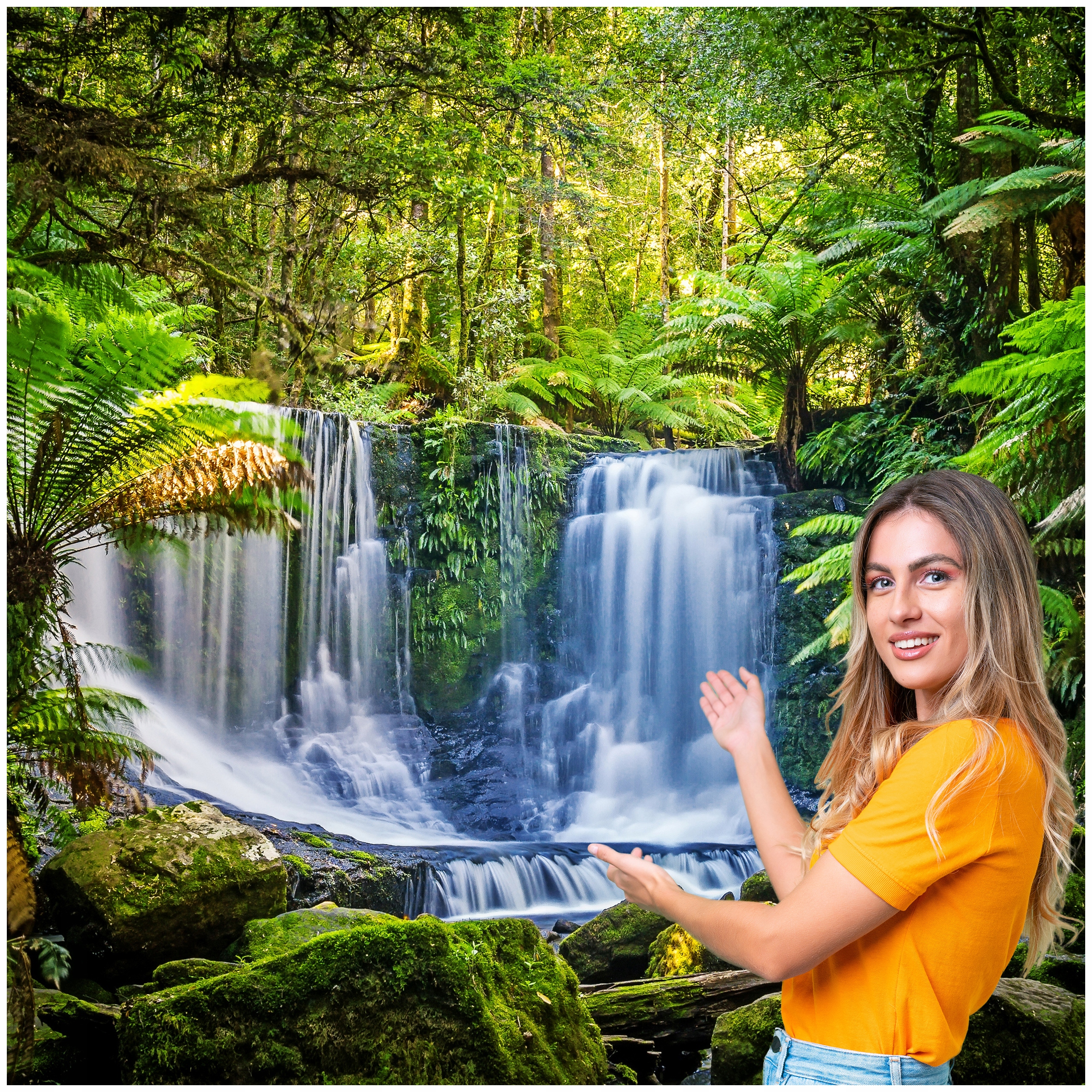 3D fototapeta Salón Spálňa Vodopád Les Príroda Krajina 392x260 WLNK08F