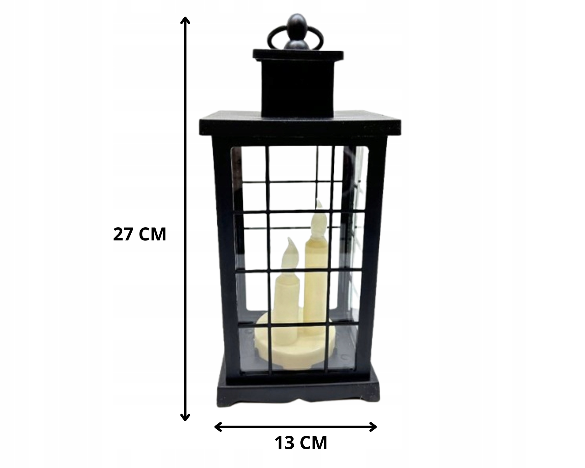 LAMPION DEKORACYJNY LED LATARENKA OZDOBNA Czarny Marka Liderhoff