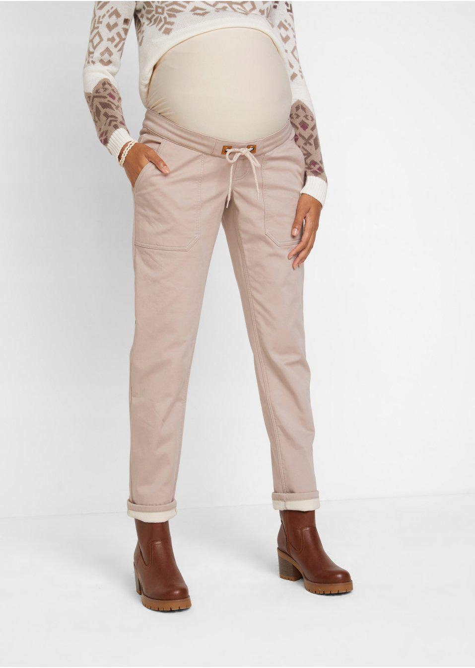52 Bonprix _VG BEŻOWE SPODNIE CIĄŻOWE Marka Bonprix