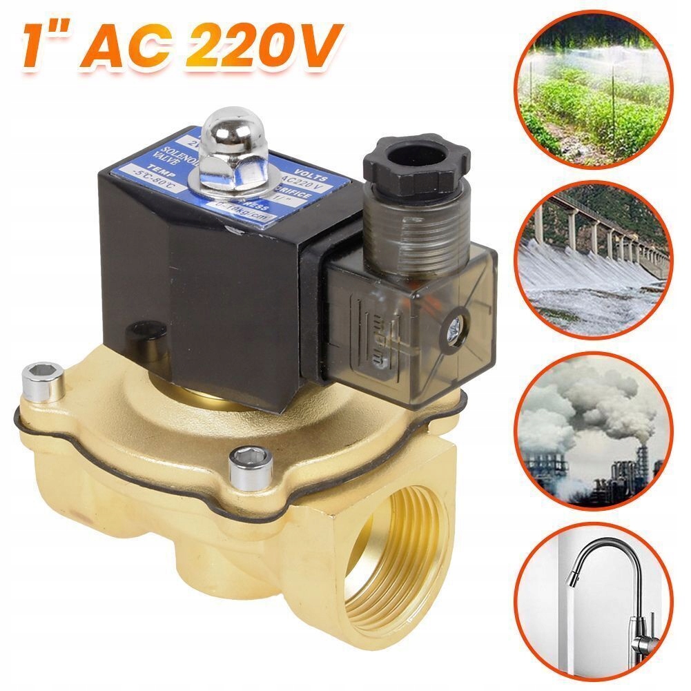 1" Mosazný Elektromagnetický Ventil 220 V Nc 0-10 Mpa