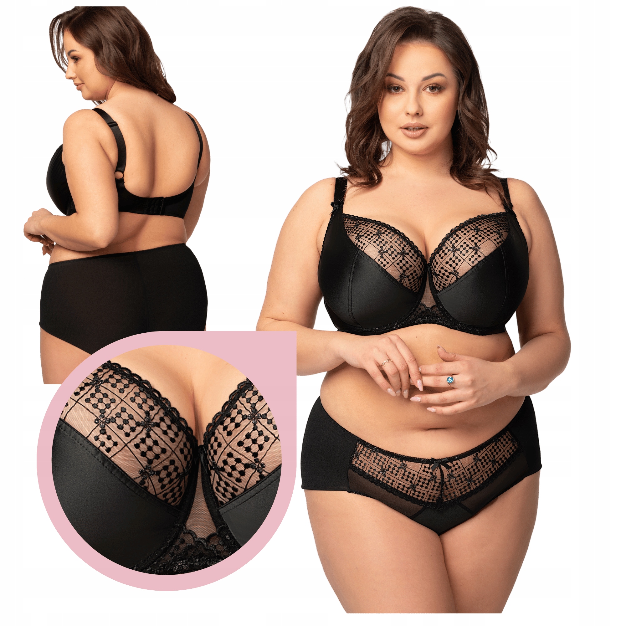 Nessa Ksymena měkká podprsenka, hladká, černá podprsenka 75M