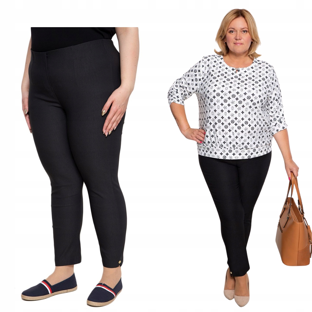 Grafitové 7/8 kalhoty s vysokým pasem, velikost 46