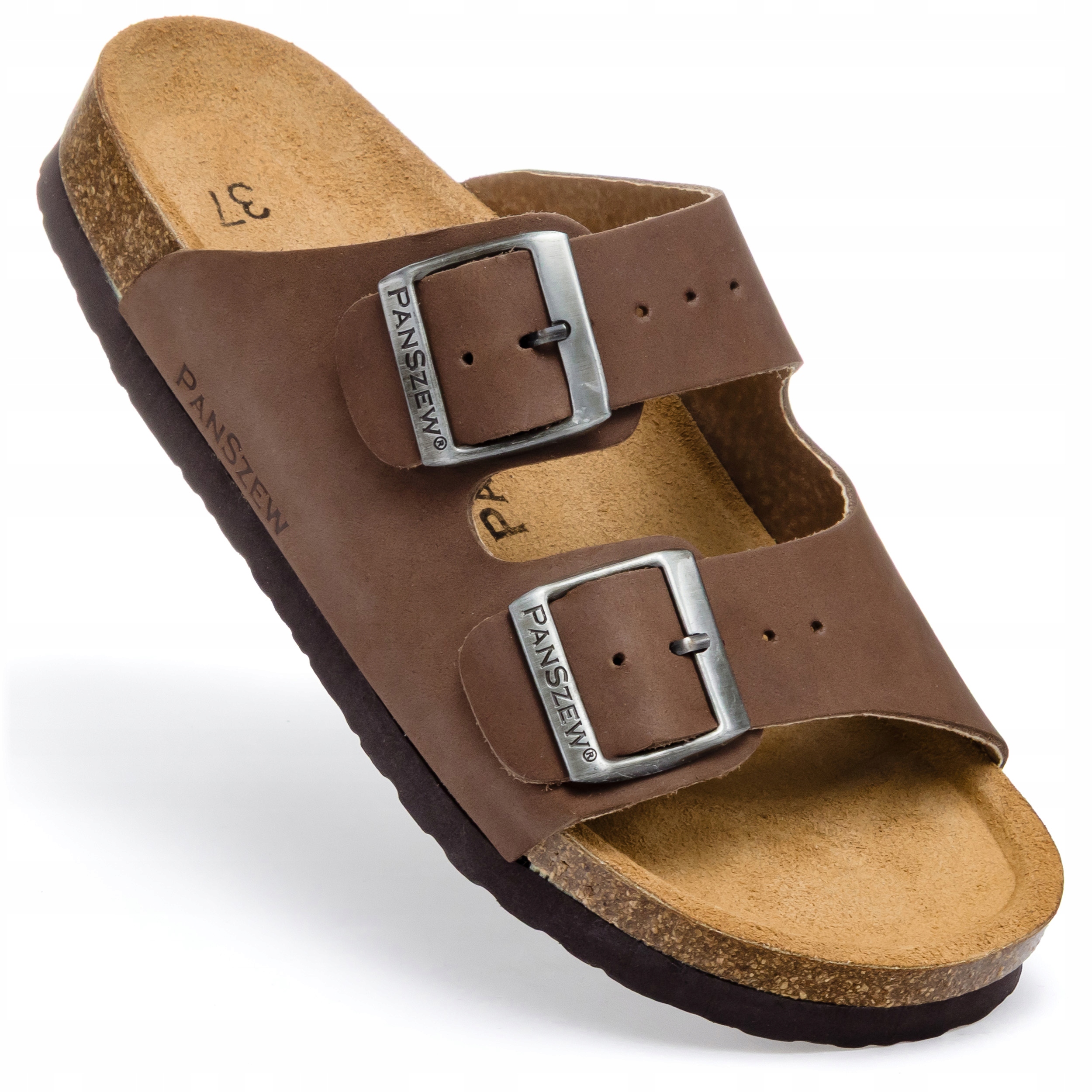 Nazouváky na korku Ortopedická obuv Polské Hnědá PanSzew