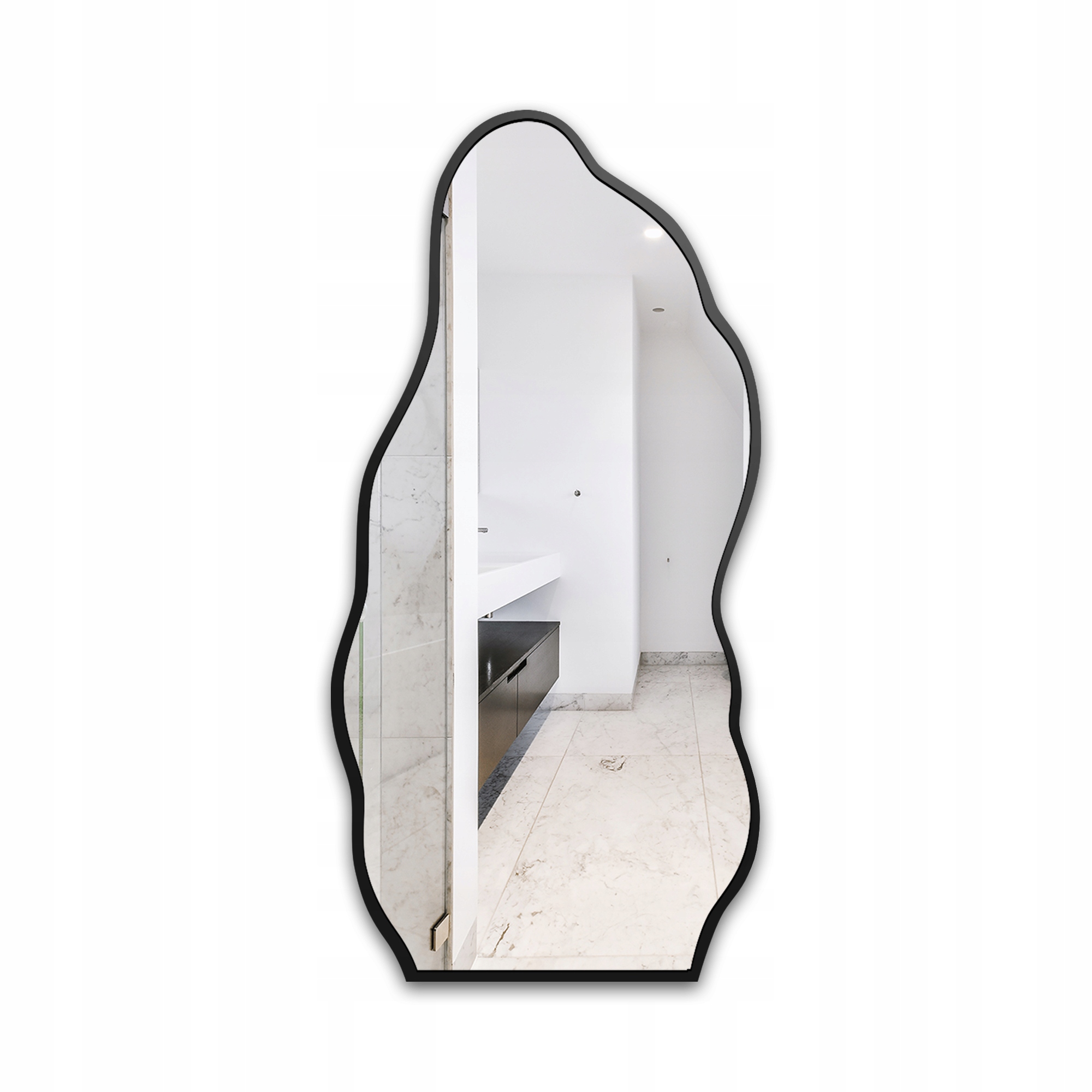 Organické Zrcadlo Auro II v černém Mdf rámu 50x108