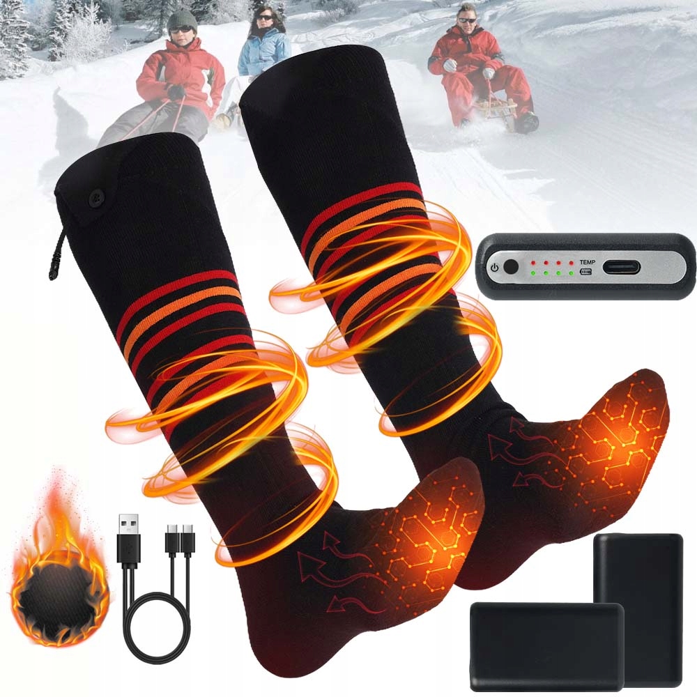 Vyhřívané Ponožky Eletkrické Zimní Tepelné Ohřívače 5000MAH