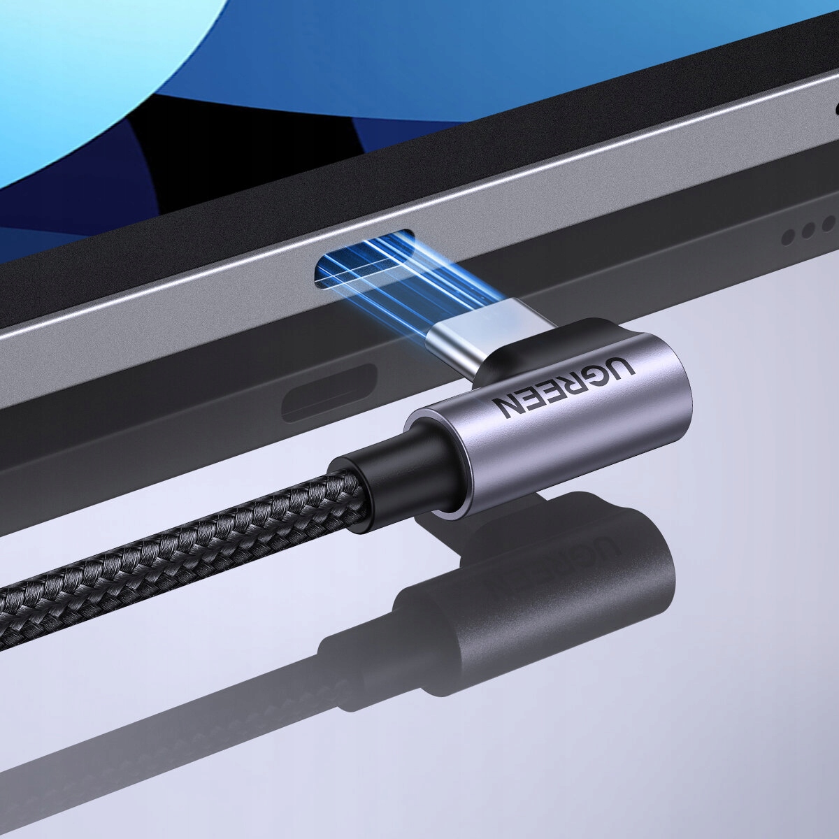 UGREEN KABEL PRZEWÓD KĄTOWY USB C - USB C ŁADOWANIE TRANSFER DANYCH 0,5M Stan opakowania oryginalne
