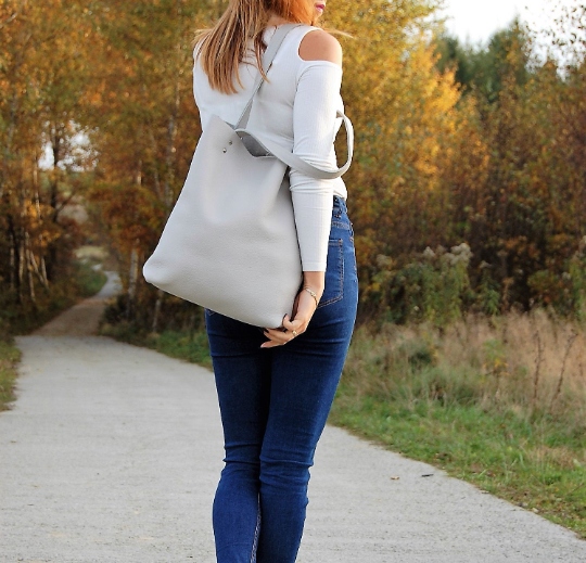 TOREBKA SKÓRZANA SHOPPER BAG 100% SKÓRA NATURALNA Wysokość 39 cm