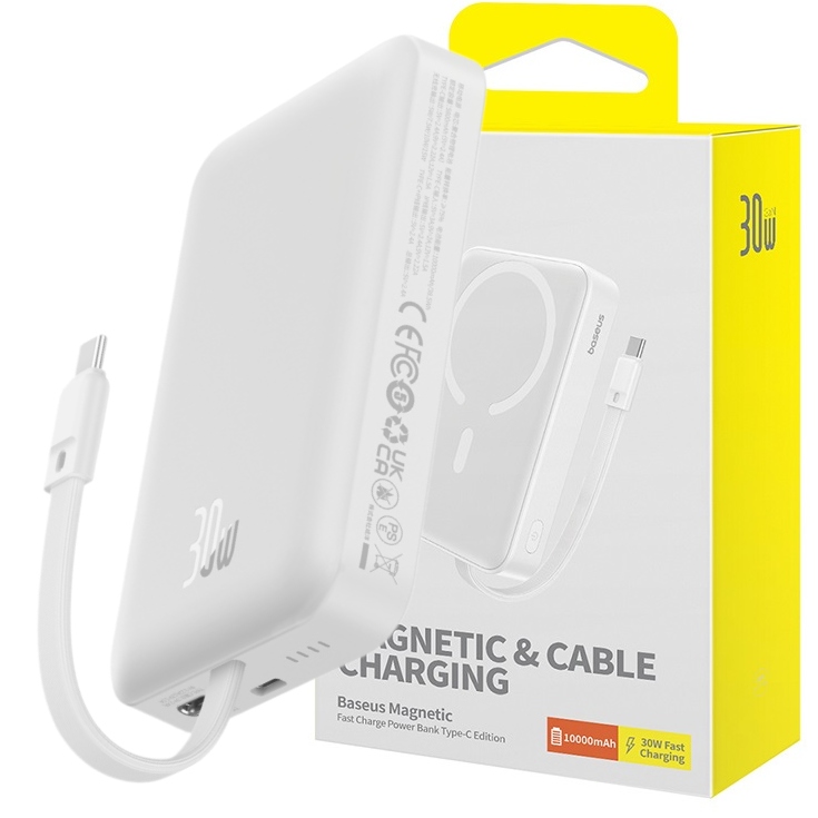 Powerbanka S Kabelem Baseus 10000MAH 30W Usb-c Magsafe Bezdrátové Nabíjení